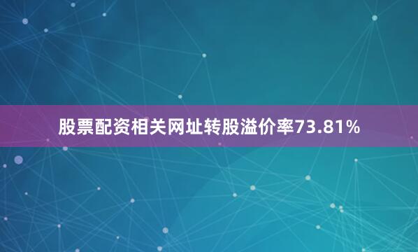 股票配资相关网址转股溢价率73.81%